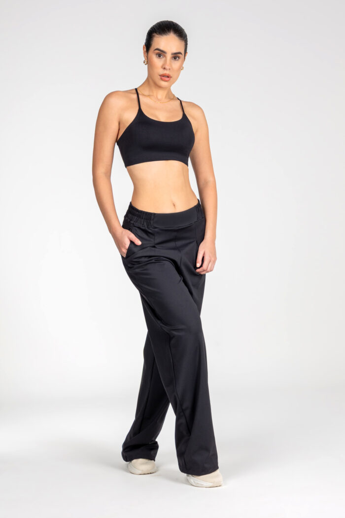 Calça Feminina Pantalona Wide Leg Sport